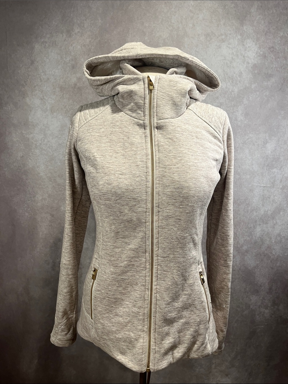 Athleta Heathered Sherpa-Lined Hoodie Jacket size small